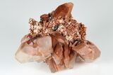 Calcite Crystal Cluster with Hematite Phantoms - Fluorescent! #185697-1